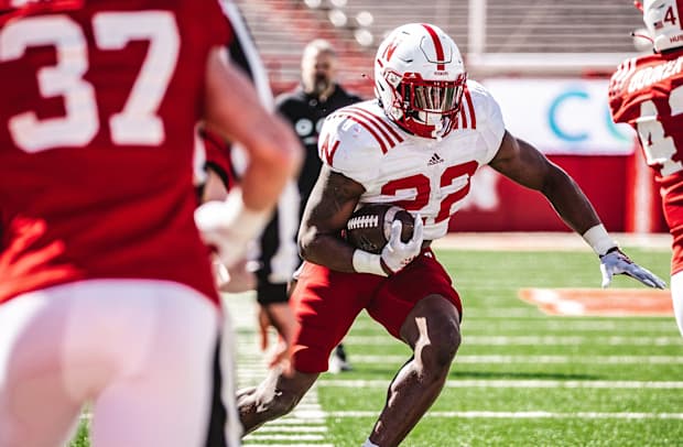 Gabe Ervin 2023-04-01 Nebraska football scrimmage practice
